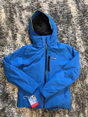 NWT Helly Hansen Blue Ski Jacket with Neon Trim Hood